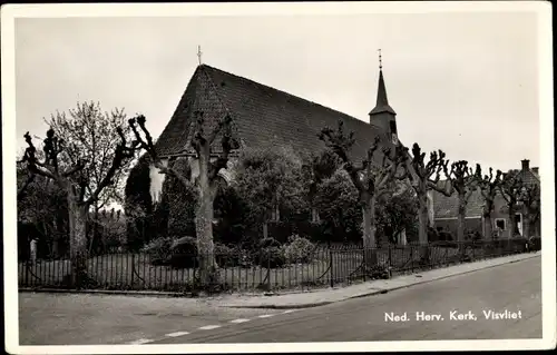 Ak Visvliet Groningen, Ned. Herv. Kerk
