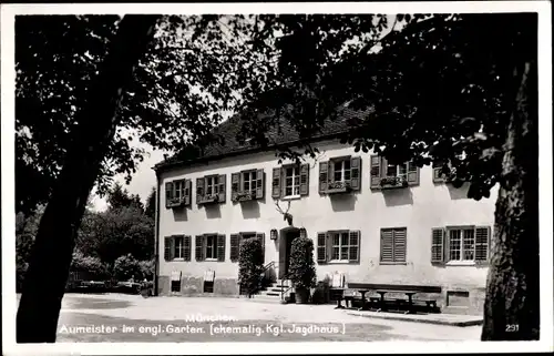 Ak München, Gaststätte Aumeister im englischen Garten, ehem. Kgl. Jagdhaus