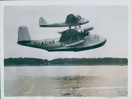 Foto Mayo Doppelflugzeug der Short Werke Rochester, Maia G ADHK, Mercury G ADHJ, Southampton Water