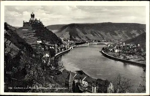 Ak Cochem an der Mosel, vom Haus Kranich gesehen