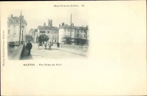 Ak Mantes la Jolie Yvelines, Vue prise du Pont