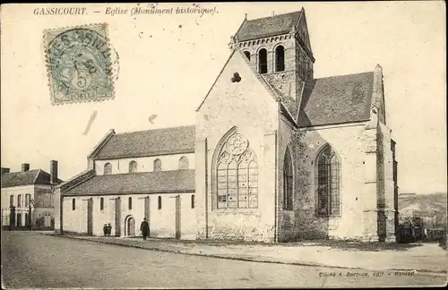 Ak Gassicourt Yvelines, Église