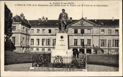 Ak Isigny sur Mer Calvados, Hôtel de Ville