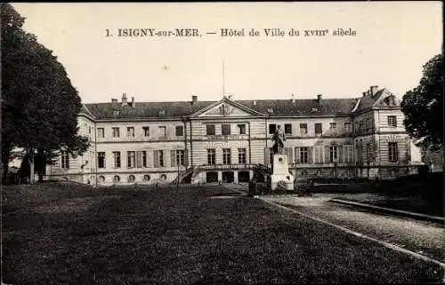 Ak Isigny sur Mer Calvados, L´Hôtel de Ville