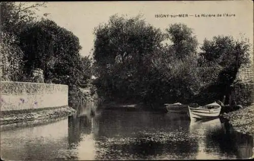 Ak Isigny sur Mer Calvados, La Rivière sur l´Aure