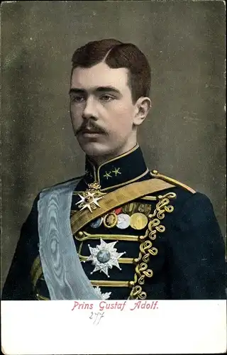 Ak Prinz Gustav Adolf von Schweden, Portrait