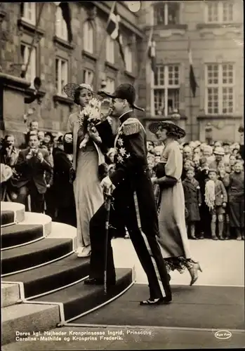 Ak Ingrid von Schweden, König Frederik IX von Dänemark, Prinzessin Caroline Mathilde