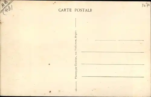 Ak Écouflant Maine et Loire, Vue d'ensemble prise de la Sarthe
