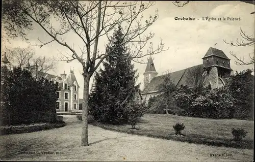 Ak Orchaise Loir-et-Cher, L´Eglise et le Prieure