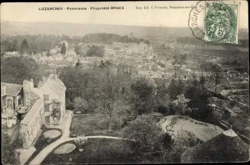 Ak Luzarches Val d’Oise, Panorama, Propriété Broca