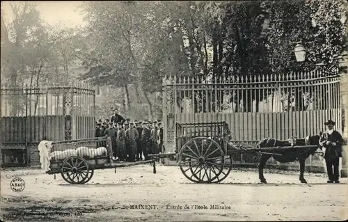 Ak Saint Maixent Deux Sevres, Entrée de l´École Militaire