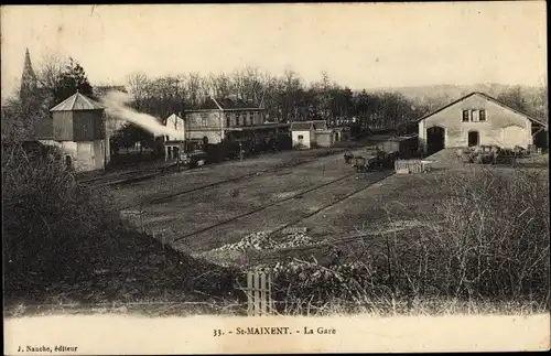 Ak Saint Maixent Deux Sevres, La Gare