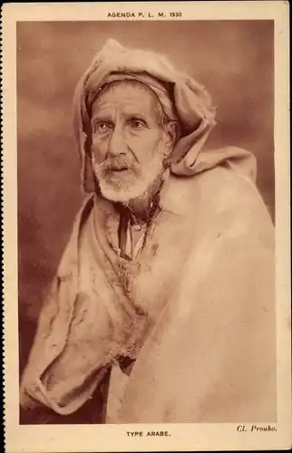 Ak Arabe, Portrait eines alten Mannes mit Turban