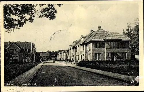 Ak Assen Drenthe Niederlande, Emmastraat