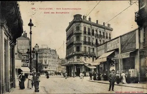 Ak Toulouse Haute Garonne, Rue Alsace Lorraine, Cote des Boulevards