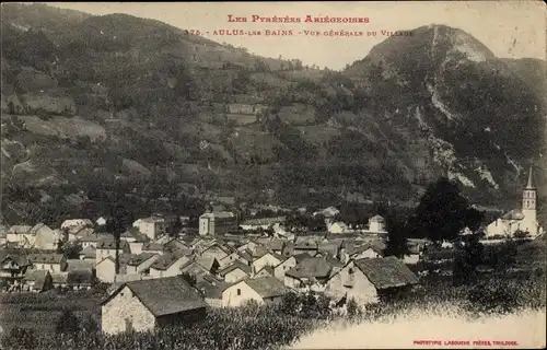 Ak Aulus les Bains Ariege, Vue générale du village