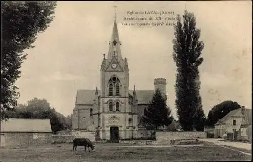 Ak Laval Aisne, Eglise