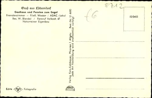 Ak Escherndorf Volkach Unterfranken, Gasthaus zum Engel, Innenansicht