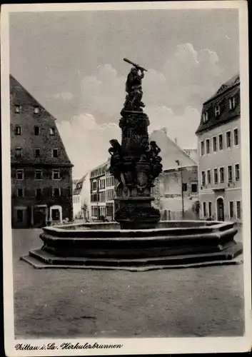 Ak Zittau in Sachsen, Herkulesbrunnen