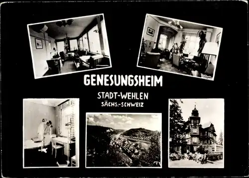 Ak Stadt Wehlen an der Elbe Sachsen, Panorama, Genesungsheim