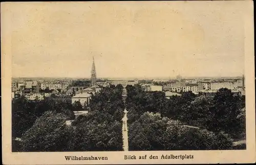 Ak Wilhelmshaven in Niedersachsen, Panorama, Adalbertplatz