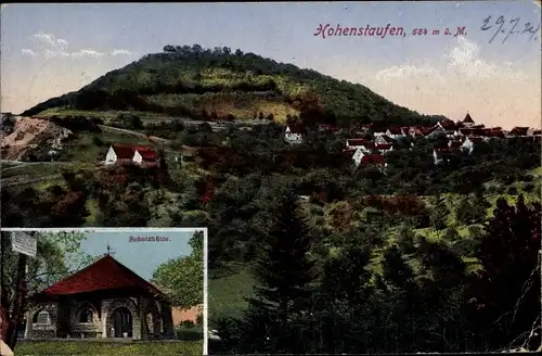 Ak Hohenstaufen Göppingen in Baden Württemberg, Schutzhütte, Panorama
