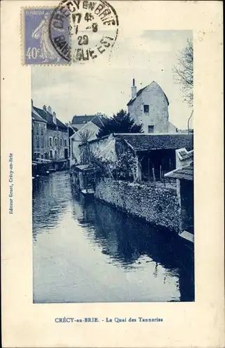 Passepartout Ak Crecy en Brie Seine et Marne, Le Quai des Tanneries