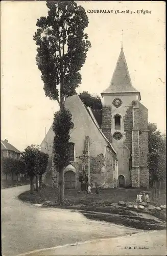 Ak Courpalay Seine et Marne, L´Eglise