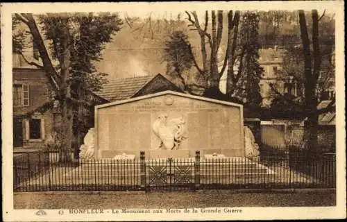 Ak Honfleur Calvados, Monument aux Morts de la Grande Guerre