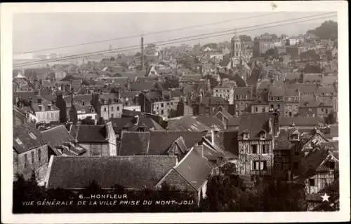 Ak Honfleur Calvados, Panorama pris du Mont Joli