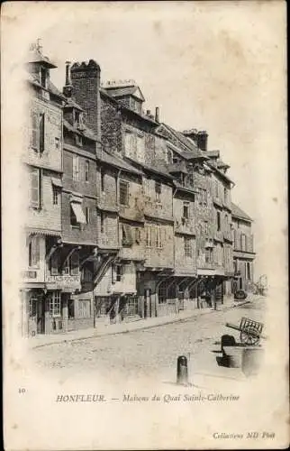 Ak Honfleur Calvados, Maisons du Quai Sainte Catherine
