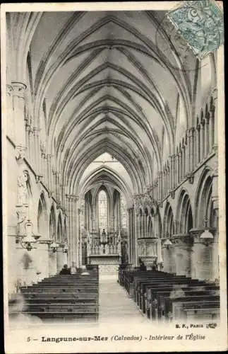 Ak Langrune sur Mer Calvados, Intérieur de l´Église