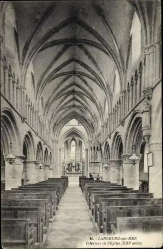 Ak Langrune sur Mer Calvados, Intérieur de l´Église