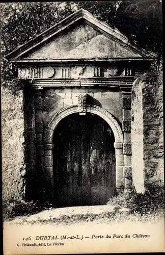 Ak Durtal Maine et Loire, Porte du Parc du Chateau