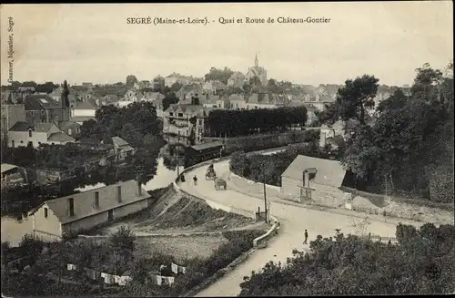 Ak Segré Maine et Loire, Quai et Route de Chateau Gontier