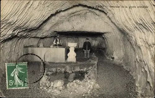 Ak Troo Loir et Cher, Interieur de la grotte cristalisee