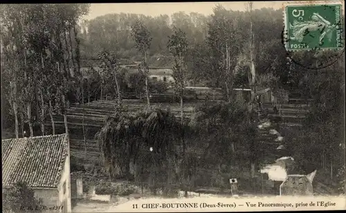 Ak Chef Boutonne Deux Sèvres, Vue Panoramique