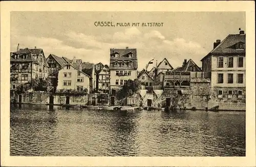 Ak Kassel in Hessen, Fulda mit Altstadt