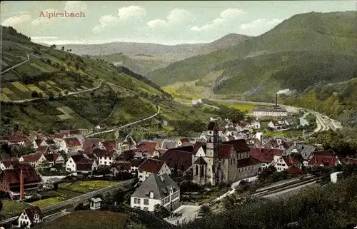 Ak Alpirsbach im Landkreis Freudenstadt, Panorama vom Ort