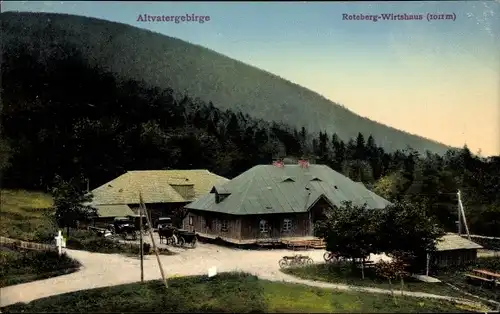 Ak Nysa Neisse Schlesien, Roteberg Wirtshaus im Altvatergebirge