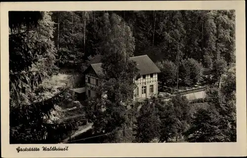 Ak Bad Schandau Sächsische Schweiz, Gaststätte Waldhäusl, Gartenterrasse