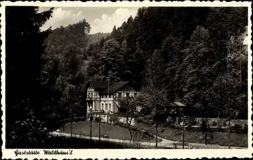 Ak Bad Schandau Sächsische Schweiz, Gaststätte Waldhäusl, Gartenterrasse