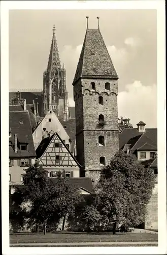 Ak Ulm an der Donau Baden Württemberg, Partie bei dem Metzgerturm
