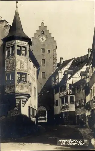 Ak Meersburg am Bodensee, Obertor, Straßenpartie