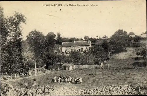Ak Civry-la-Forêt Yvelines, Maison Blanche de Cabaret