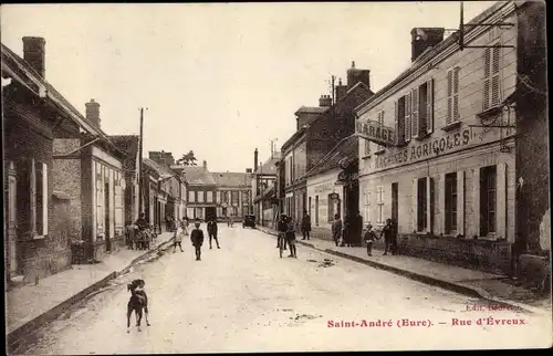 Ak Saint André Eure, Rue d´Evreux