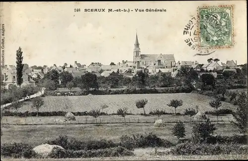 Ak Sceaux d’Anjou Maine et Loire, Vue Generale