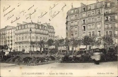 Ak Levallois Perret Hauts de Seine, Square de l'Hôtel de Ville