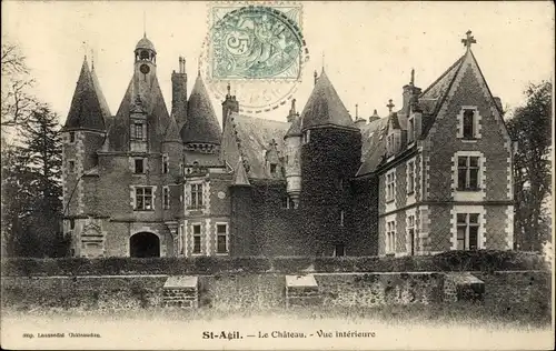 Ak Saint Agil Loir et Cher, Le Château, Vue interieure