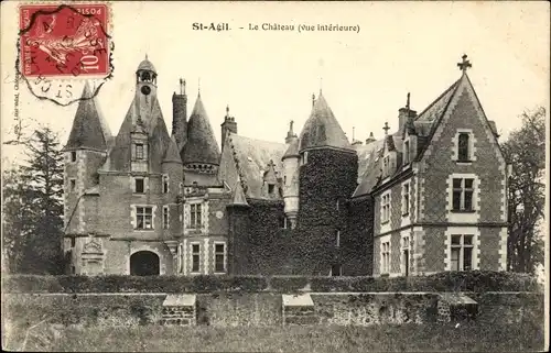 Ak Saint Agil Loir et Cher, Le Château, Vue interieure